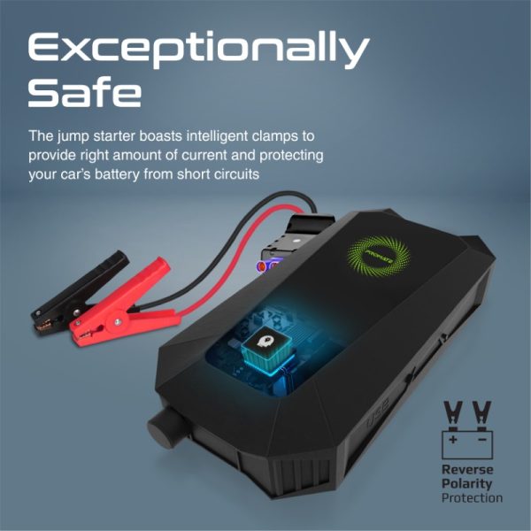 ⁦بروميت HexaBolt-20 مشترك سيارة ببطارية 19200mAh، قوة 1500A، شاحن لاسلكي، مطرقة طوارئ، ضوء LED، ومشابك ذكية للتشغيل الآمن⁩ - الصورة ⁦6⁩