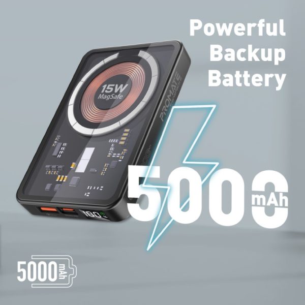 ⁦بروميت TransPack-5 بطارية متنقلة باور بنك وشاحن لاسلكي بسعة 5000 ميلي أمبير⁩ - الصورة ⁦3⁩