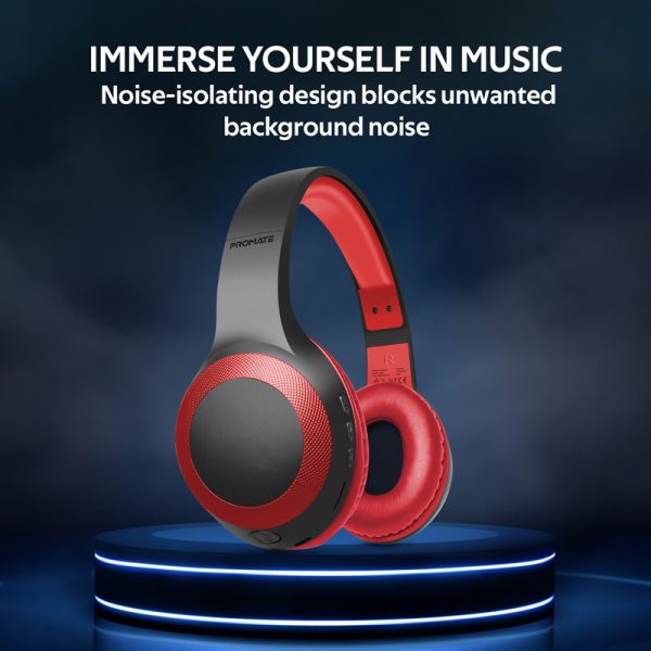 ⁦بروميت LaBoca سماعات رأس لاسلكية بوقت تشغيل 5 ساعات، مايكروفون دقيق، دعم MicroSD ومنفذ AUX⁩ - الصورة ⁦8⁩