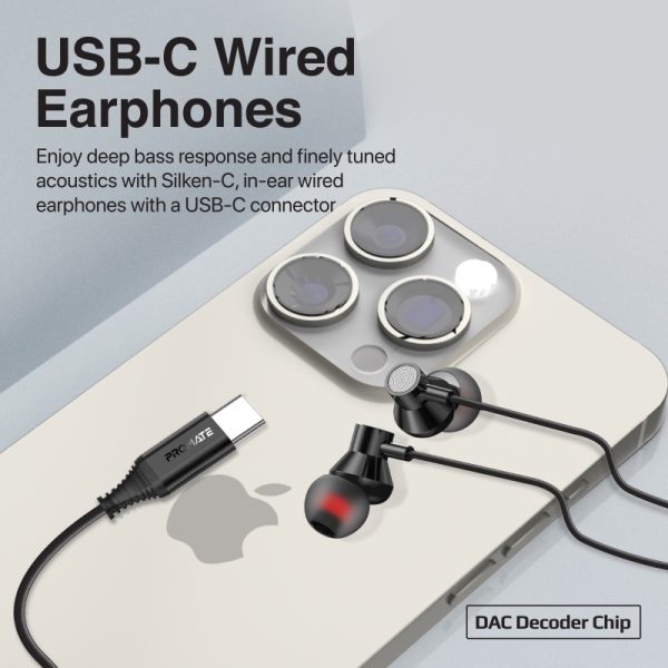 ⁦بروميت Silken-C سماعات ستيريو سلكية داخل الأذن، منفذ USB-C، تصميم مريح وملائم⁩ - الصورة ⁦4⁩
