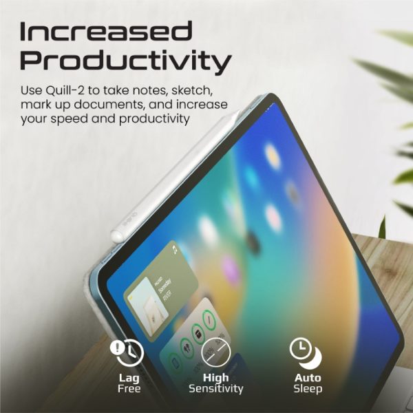 ⁦بروميت Quill-2 قلم آيباد لاسلكي عالي الدقة بطارية 11 ساعة مع ميزات التعرف على الإمالة والسكون التلقائي⁩ - الصورة ⁦2⁩