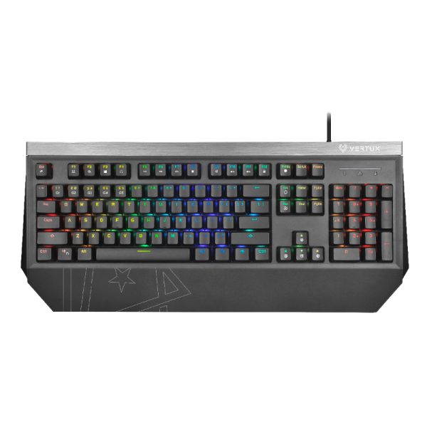 ⁦بروميت Tantalum لوحة مفاتيح سلكية كاملة الحجم بـ 104 مفتاح، RGB قابل للتخصيص، ومسند راحة يد مريح⁩ - الصورة ⁦2⁩