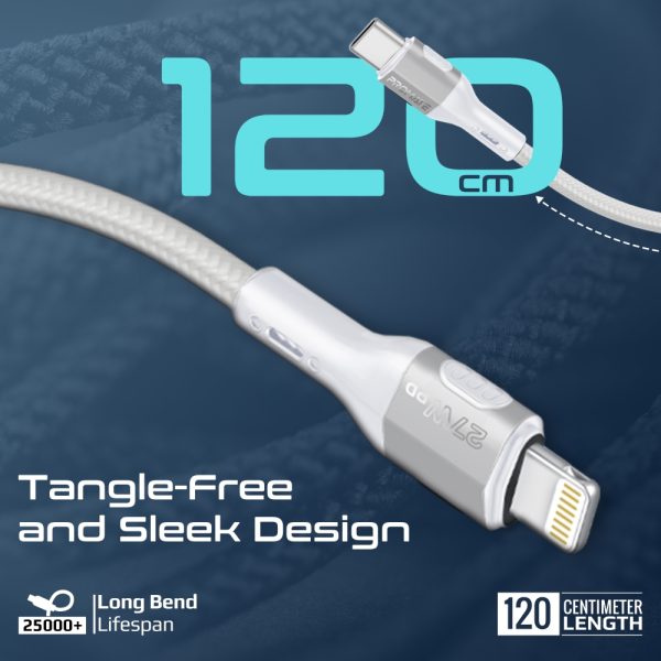 ⁦بروميت FletchLink-Ci كابل USB-C إلى لايتنينغ بقوة 27 واط، متين وموثوق لشحن سريع وأداء ممتاز لأجهزة Apple⁩ - الصورة ⁦7⁩