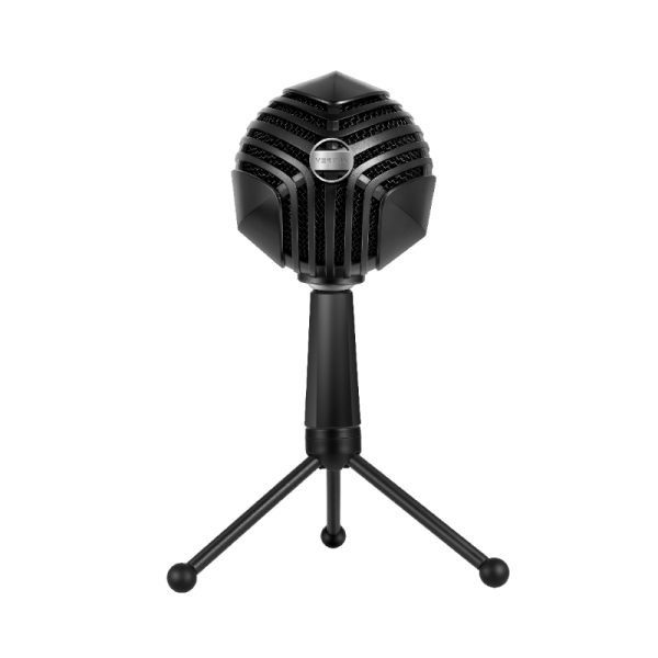 بروميت Sphere ميكروفون الألعاب Vertux، كبسولة مكثف على شكل قلب، مقبس AUX ورأس دوار، إضاءة LED