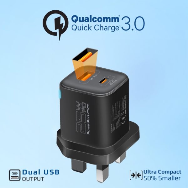⁦بروميت PowerPod-20 + PowerPort-25CC عرض بطارية متنقلة باور بنك بسعة 20000 ميلي أمبير مع شاحن جداري بقوة 25 واط⁩ - الصورة ⁦10⁩