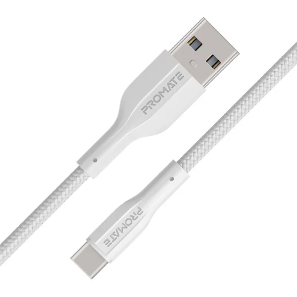 بروميت XCord-AC كابل شحن USB-A إلى USB-C بسرعة 480Mbps، مقاوم للتشابك، وعمر 10,000 انحناء