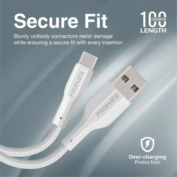 ⁦بروميت XCord-AC كابل شحن USB-A إلى USB-C بسرعة 480Mbps، مقاوم للتشابك، وعمر 10,000 انحناء⁩ - الصورة ⁦5⁩