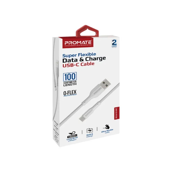 ⁦بروميت XCord-AC كابل شحن USB-A إلى USB-C بسرعة 480Mbps، مقاوم للتشابك، وعمر 10,000 انحناء⁩ - الصورة ⁦6⁩