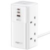 بروميت PowerTower-70W محطة شحن 70 واط بمنفذي USB-C PD، منفذ QC 3.0 بقوة 30 واط، و4 منافذ AC عالمية بقدرة 2500 واط لشحن فعال ومتعدد الأجهزة