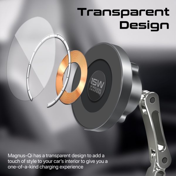 ⁦بروميت Magnus-Qi شاحن لاسلكي MagSafe بقوة 15 واط، بتصميم قابل للطي ودوران 360° لتجربة شحن مرنة وسريعة⁩ - الصورة ⁦4⁩