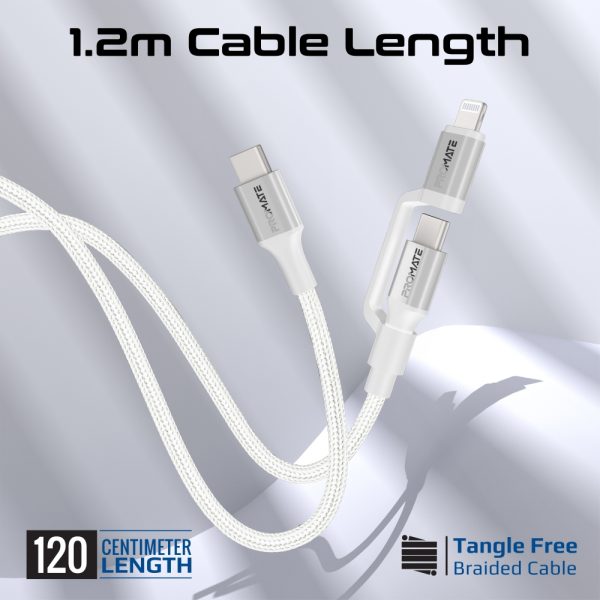 ⁦بروميت PowerLink-CCi كابل شحن 60 واط بطول 1.2 متر، معتمد Apple MFi، يدعم البيانات، ويتحمل أكثر من 25000 انحناء⁩ - الصورة ⁦6⁩