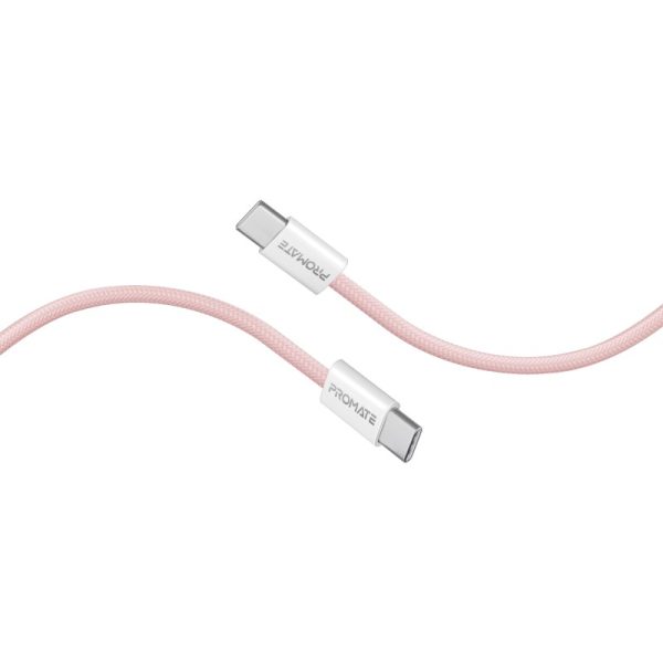 ⁦بروميت EcoLine-CC200 كابل USB-C فائق السرعة بقوة 60 واط، بطول 2 متر، مصنوع من قماش مضفر ومتين لتحمل أكثر من 25000 انحناءة، ويدعم الشحن السريع ونقل البيانات بكفاءة⁩ - الصورة ⁦4⁩