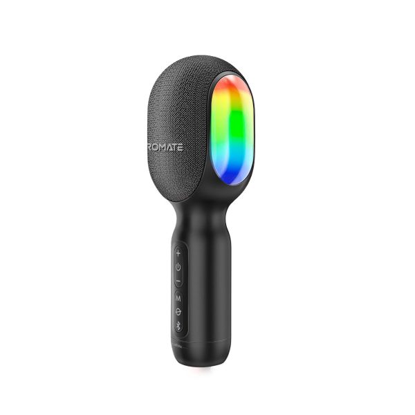 بروميت VocalMic ميكروفون بلوتوث كاريوكي مزود بمكبر صوت قوي وأضواء LED