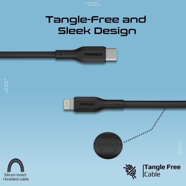⁦بروميت CableKit-Ci مجموعة كيابل USB-C إلى لايتنينغ بقدرة 27 واط، بأطوال متعددة، مقاومة للتشابك وتتحمل أكثر من 25000 انحناءة⁩ - الصورة ⁦3⁩