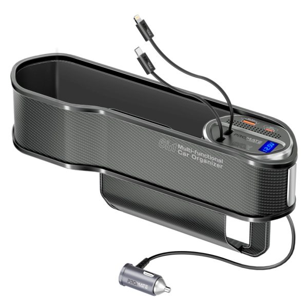 ⁦بروميت CarMate-RPD منظم سيارة مع شحن 65 واط، كابل USB-C 30 واط، لايتنينغ 20 واط، منافذ USB-C وUSB-A، شاشة LED، ونظام حماية مدمج⁩ - الصورة ⁦5⁩