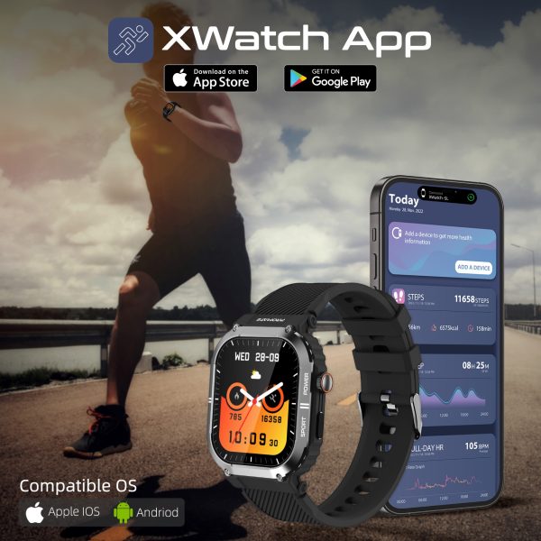 ⁦بروميت XWatch-SL ساعة ذكية رياضية مع مستشعرات صحية متقدمة⁩ - الصورة ⁦8⁩