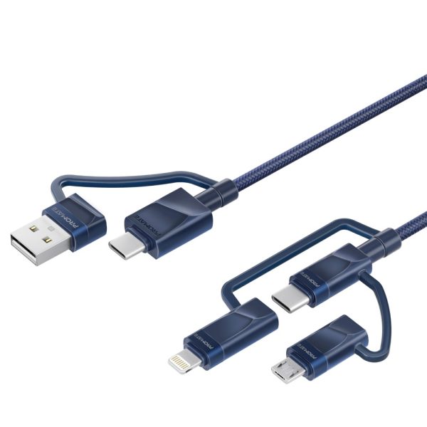 ⁦بروميت PentaPower كابل 6 في 1 للشحن ونقل البيانات، بقدرة 60 واط، يضم موصلات USB-C، لايتنينغ، وMicro-USB لتوصيل متعدد بكفاءة عالية⁩ - الصورة ⁦7⁩