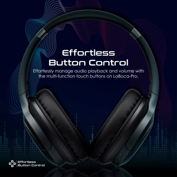 ⁦بروميت LaBoca-Pro سماعات رأس لاسلكية عالية الدقة، تصميم قابل للطي، تشغيل حتى 24 ساعة، ودعم وضع AUX⁩ - الصورة ⁦9⁩