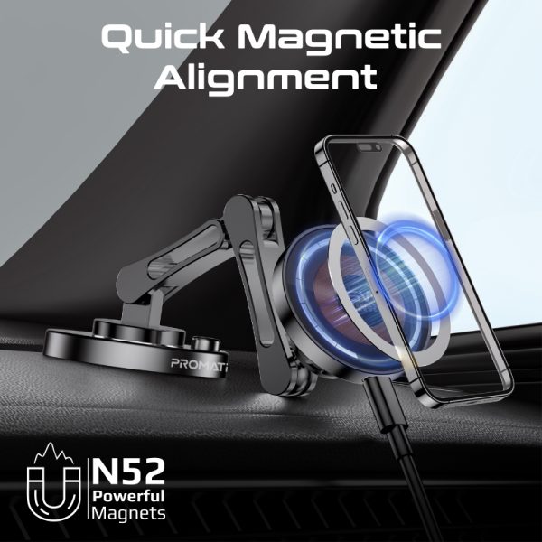 ⁦بروميت Magnus-Qi شاحن لاسلكي MagSafe بقوة 15 واط، بتصميم قابل للطي ودوران 360° لتجربة شحن مرنة وسريعة⁩ - الصورة ⁦8⁩