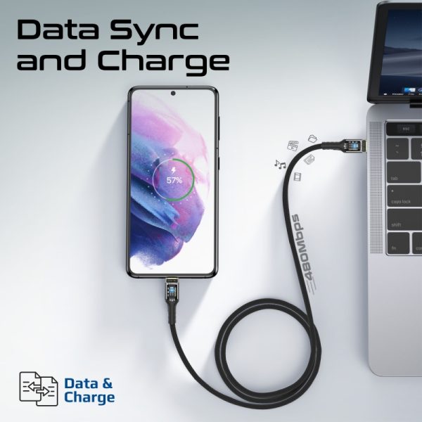 ⁦بروميت PowerPort-25CC شاحن جداري مزدوج بقدرة 25 واط، يأتي مع كابل USB-C شفاف بطول 1.2 متر بقدرة 60 واط، منفذ QC 3.0، ضوء LED، وحماية من الشحن الزائد والدائرة القصيرة⁩ - الصورة ⁦3⁩