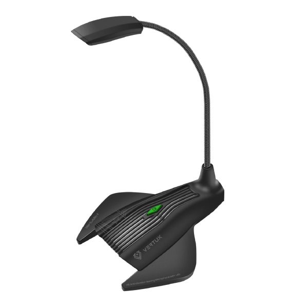 بروميت VertuMic-1 ميكروفون سطح مكتب عالي الجودة، مضاد للاهتزاز، وإضاءة RGB، وذراع مرن قابل للدوران