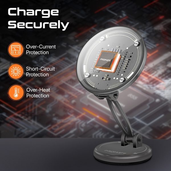 ⁦بروميت Magnus2-Qi شاحن سيارة لاسلكي MagSafe بقوة 15 واط، بتصميم مرن قابل للتعديل ثلاثي المحاور ودوران 360°⁩ - الصورة ⁦5⁩