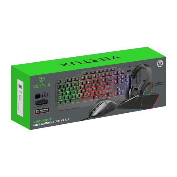 ⁦بروميت VertuKit مجموعة ألعاب 4 في 1 تضم لوحة مفاتيح، ماوس، سماعة، ولوحة ماوس RGB للاعبين المحترفين⁩ - الصورة ⁦4⁩