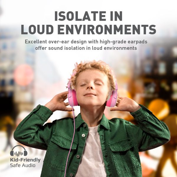 ⁦بروميت Jewel سماعة رأس سلكية للأطفال بتصميم آذان قطة، صوت KidSafe 85–95 ديسيبل، ميكروفون مدمج، وقابلة للطي والمشاركة⁩ - الصورة ⁦13⁩