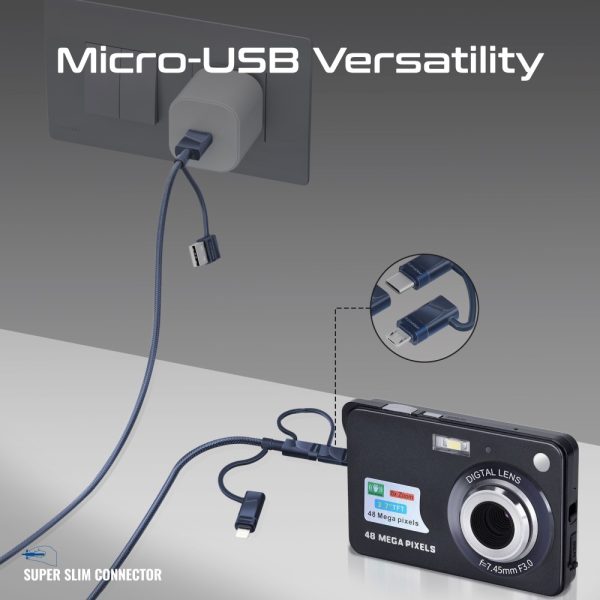 ⁦بروميت PentaPower كابل 6 في 1 للشحن ونقل البيانات، بقدرة 60 واط، يضم موصلات USB-C، لايتنينغ، وMicro-USB لتوصيل متعدد بكفاءة عالية⁩ - الصورة ⁦8⁩