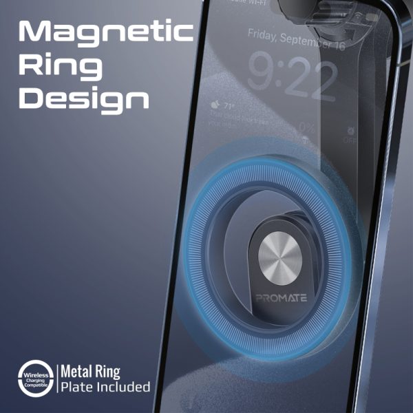 ⁦بروميت MagHoop-AV حامل جوال MagSafe بحلقة مغناطيسية، يُركب على فتحة المكيف، مضاد للانزلاق ويدور 360° لقيادة مريحة وآمنة⁩ - الصورة ⁦4⁩
