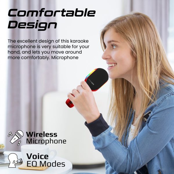 ⁦بروميت VocalMic ميكروفون بلوتوث كاريوكي مزود بمكبر صوت قوي وأضواء LED⁩ - الصورة ⁦21⁩