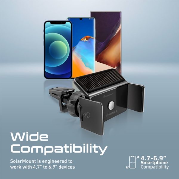 ⁦بروميت SolarMount حامل هاتف شمسي بمشبك سريع، دعم متعدد الزوايا، وتحرير بلمسة واحدة، مناسب لأجهزة 4.7–6.9 بوصة⁩ - الصورة ⁦4⁩