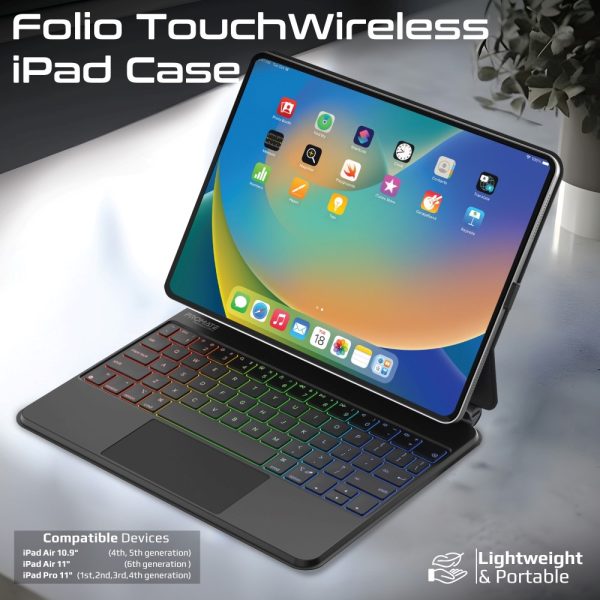 ⁦بروميت FlexKeys-11Pro لوحة مفاتيح لاسلكية للآيباد مع لوحة تحكم باللمس تصميم نحيف وتثبيت مغناطيسي⁩ - الصورة ⁦9⁩