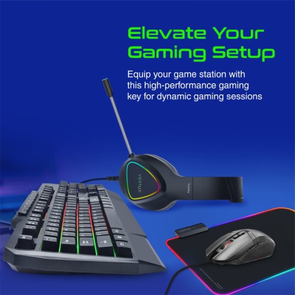 ⁦بروميت VertuKit مجموعة ألعاب 4 في 1 تضم لوحة مفاتيح، ماوس، سماعة، ولوحة ماوس RGB للاعبين المحترفين⁩ - الصورة ⁦2⁩