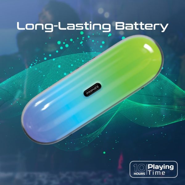 ⁦بروميت LumiBar مكبر صوت 10 واط بتقنية بلوتوث 5.3، إضاءة LED، دعم TWS، ووقت تشغيل حتى 10 ساعات⁩ - الصورة ⁦6⁩