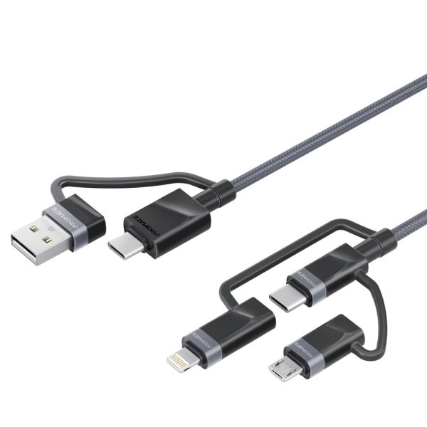 ⁦بروميت PentaPower كابل 6 في 1 للشحن ونقل البيانات، بقدرة 60 واط، يضم موصلات USB-C، لايتنينغ، وMicro-USB لتوصيل متعدد بكفاءة عالية⁩ - الصورة ⁦4⁩
