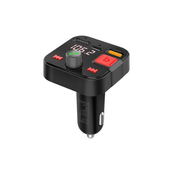 بروميت PowerTune-30W جهاز إرسال FM بلوتوث 5.1 للسيارة مع شحن USB-C 12 واط، USB 18 واط، ميكروفون مدمج، وشاشة LCD