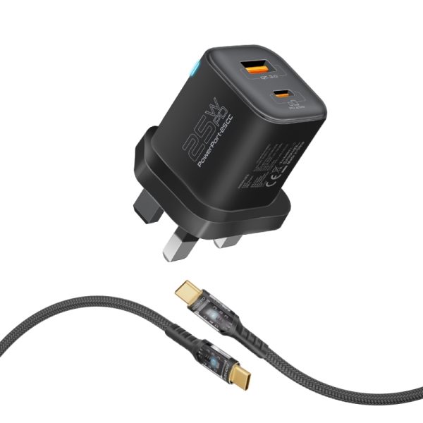 ⁦بروميت PowerPod-20 + PowerPort-25CC عرض بطارية متنقلة باور بنك بسعة 20000 ميلي أمبير مع شاحن جداري بقوة 25 واط⁩ - الصورة ⁦7⁩