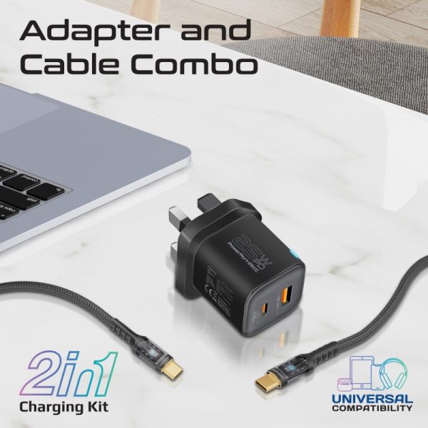 ⁦بروميت PowerPod-20 + PowerPort-25CC عرض بطارية متنقلة باور بنك بسعة 20000 ميلي أمبير مع شاحن جداري بقوة 25 واط⁩ - الصورة ⁦9⁩