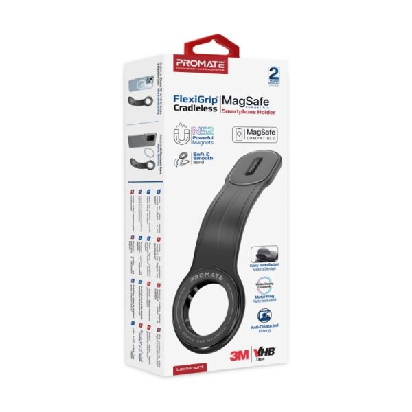 ⁦بروميت LaxMount حامل جوال مغناطيسي متوافق مع MagSafe، دوران 360°، تصميم مرن ومضاد للانزلاق مع حلقة معدنية للتثبيت على الزجاج أو لوحة القيادة⁩ - الصورة ⁦7⁩