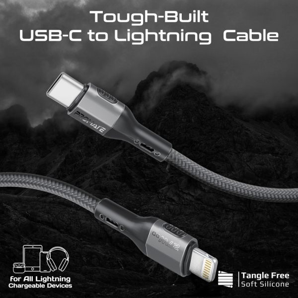 ⁦بروميت FletchLink-Ci كابل USB-C إلى لايتنينغ بقوة 27 واط، متين وموثوق لشحن سريع وأداء ممتاز لأجهزة Apple⁩ - الصورة ⁦2⁩