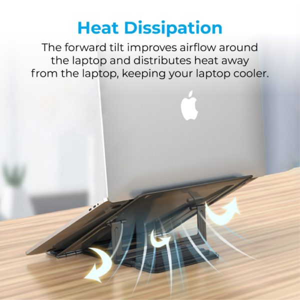 بروميت DeskMate-5 حامل لابتوب من الألمنيوم قابل للطي بارتفاعات قابلة للتعديل، يناسب أجهزة 10–17 بوصة