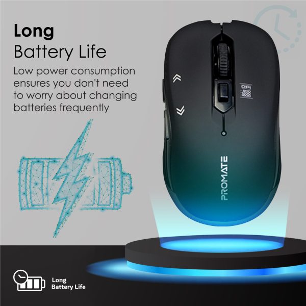 ⁦بروميت Slider ماوس لاسلكي 2.4GHz بدقة تصل إلى 1600 نقطة، 6 أزرار، ومجال عمل 10 أمتار⁩ - الصورة ⁦3⁩