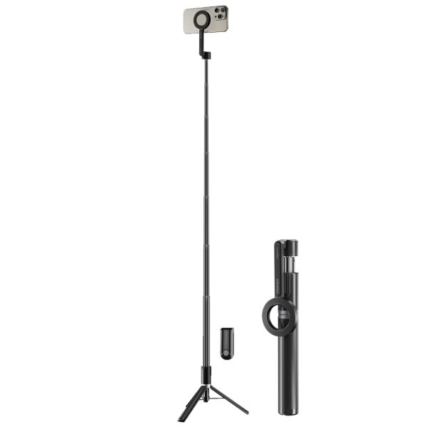 بروميت MagStick-Pro عصا سيلفي مع قاعدة ثلاثية القوائم دعم تقنية ماج سيف تحكم عن بعد قابل لإعادة الشحن