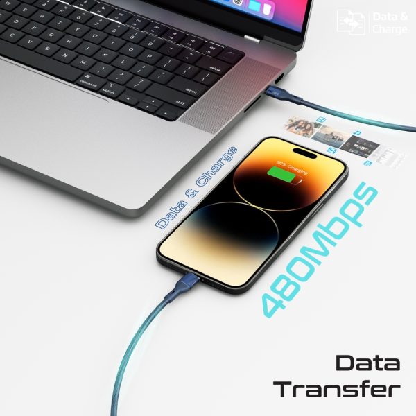 ⁦بروميت FletchLink-Ci كابل USB-C إلى لايتنينغ بقوة 27 واط، متين وموثوق لشحن سريع وأداء ممتاز لأجهزة Apple⁩ - الصورة ⁦5⁩