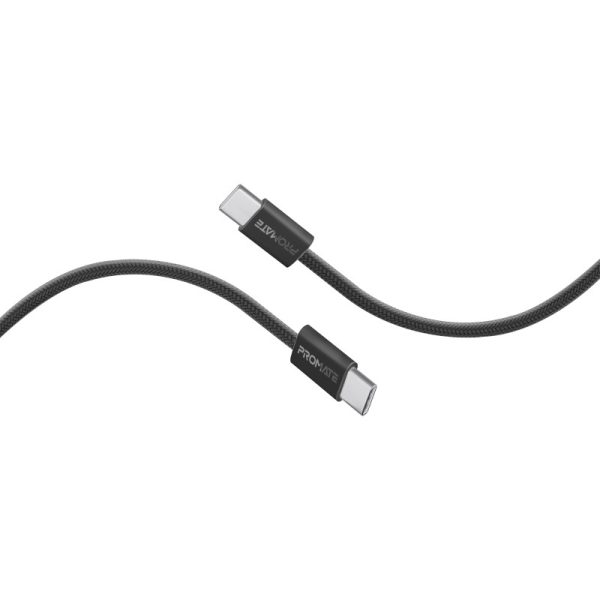 ⁦بروميت EcoLine-CC120 كابل USB-C فائق السرعة بقوة 60 واط، بطول 1.2 متر، مصنوع من قماش مضفر متين، يدعم الشحن السريع ونقل البيانات، ويتحمل أكثر من 25000 انحناءة⁩ - الصورة ⁦2⁩