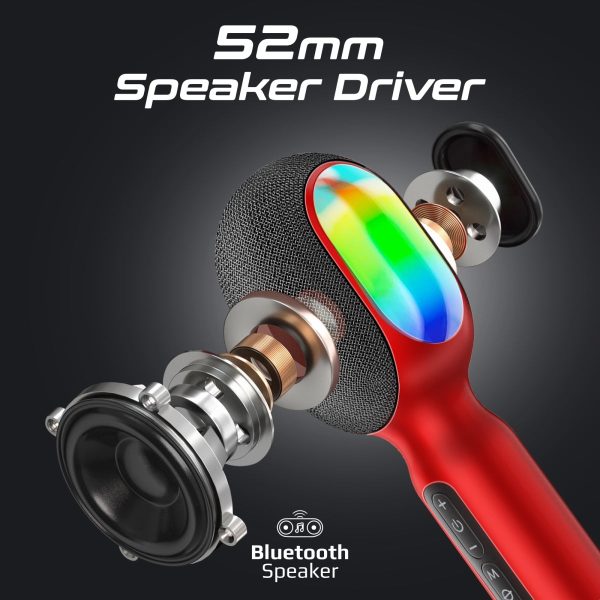 ⁦بروميت VocalMic ميكروفون بلوتوث كاريوكي مزود بمكبر صوت قوي وأضواء LED⁩ - الصورة ⁦12⁩