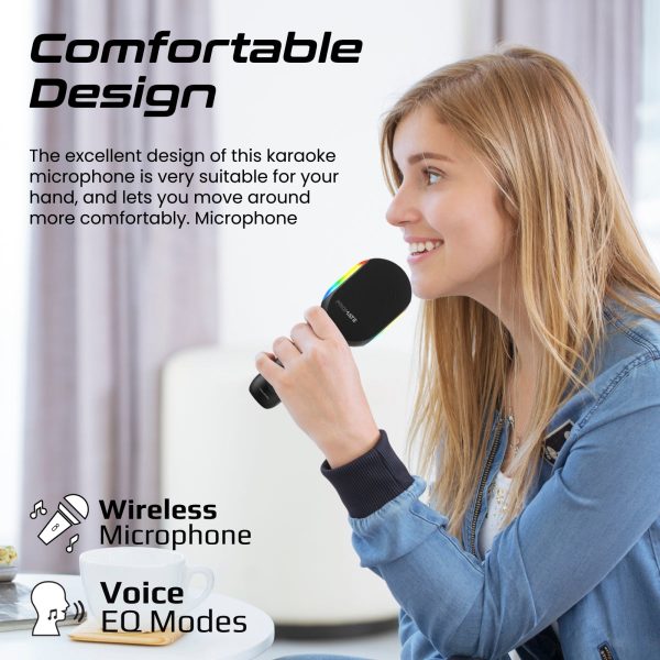 ⁦بروميت VocalMic ميكروفون بلوتوث كاريوكي مزود بمكبر صوت قوي وأضواء LED⁩ - الصورة ⁦16⁩