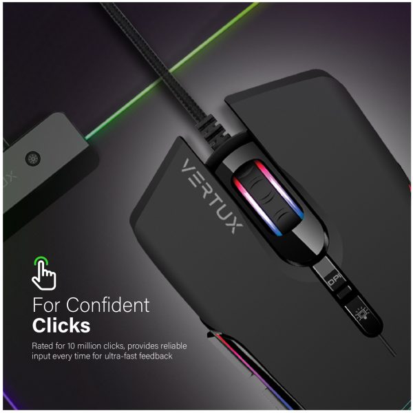 ⁦بروميت Assaulter ماوس ألعاب سلكي بدقة 10000 DPI، 7 أزرار، إضاءة LED، وتتبع دقيق مع قبضة غير قابلة للانزلاق⁩ - الصورة ⁦4⁩