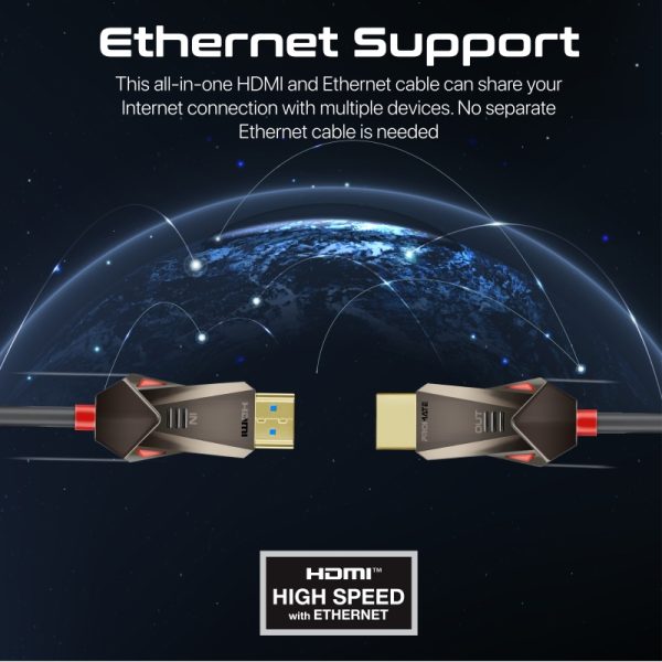 ⁦بروميت ProLink4K60-20M كابل HDMI ألياف بصرية بطول 20 متر، بدقة 4K@60Hz، يدعم إيثرنت وصوت ثلاثي الأبعاد⁩ - الصورة ⁦5⁩